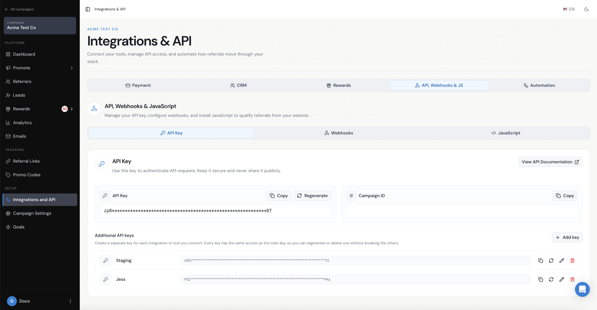 Referral Factory API integration overview for tracking referral conversions