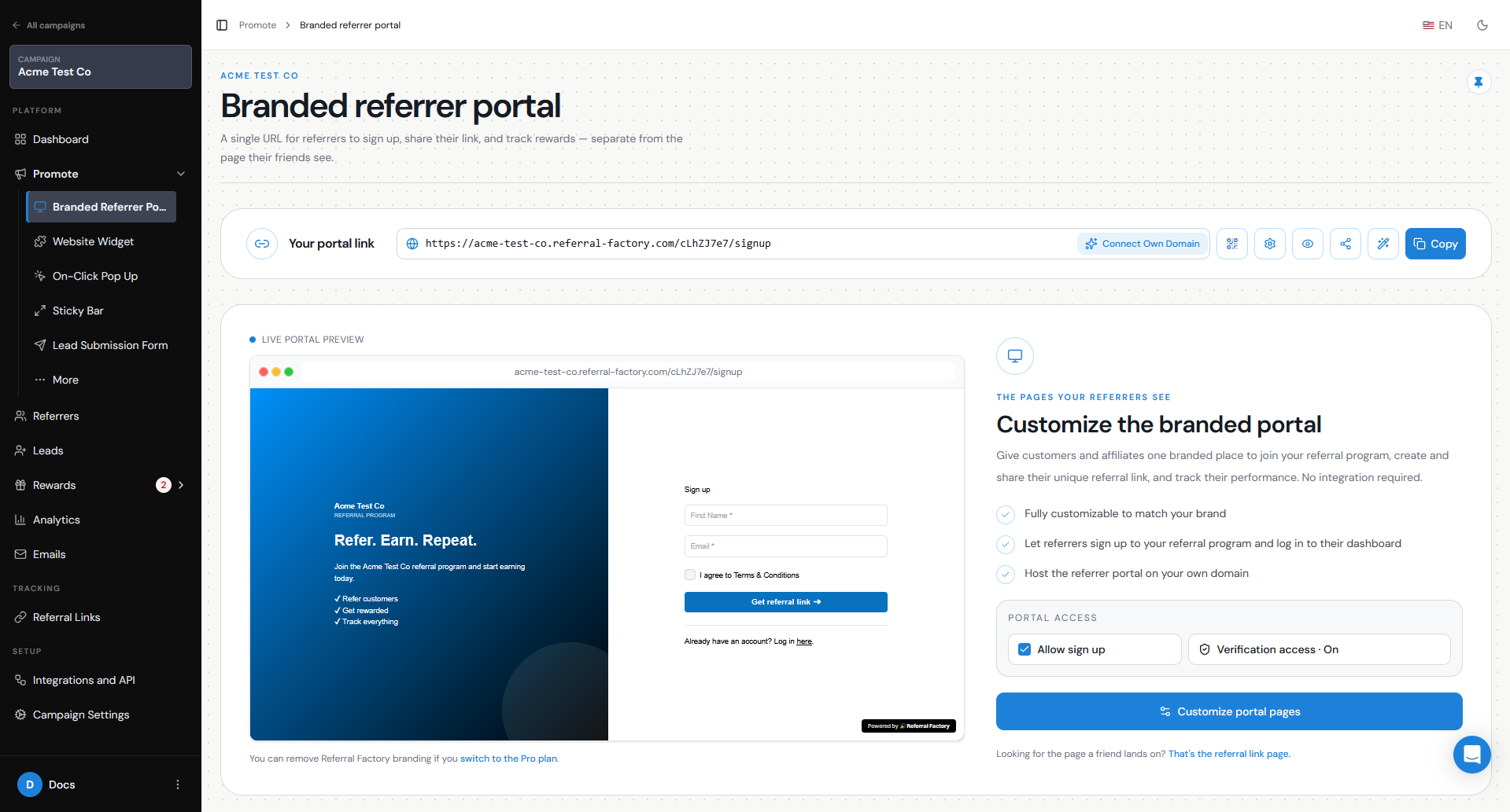 How To Setup An Affiliate Program With Referral Factory screenshot 1