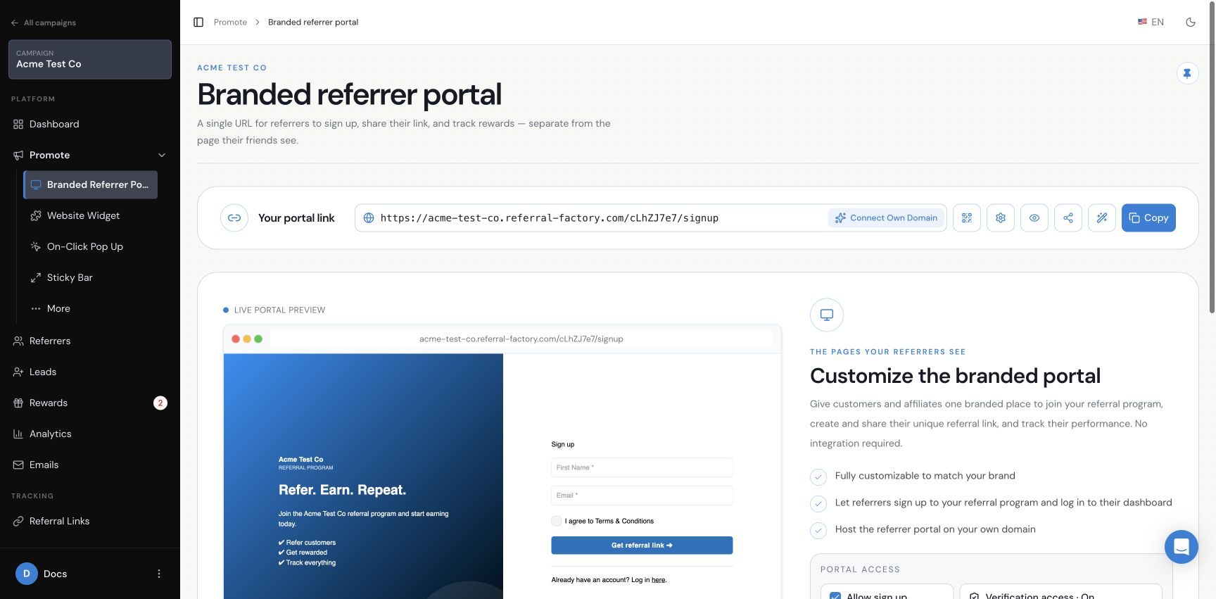 How to Create and Use a Branded Referrer Portal