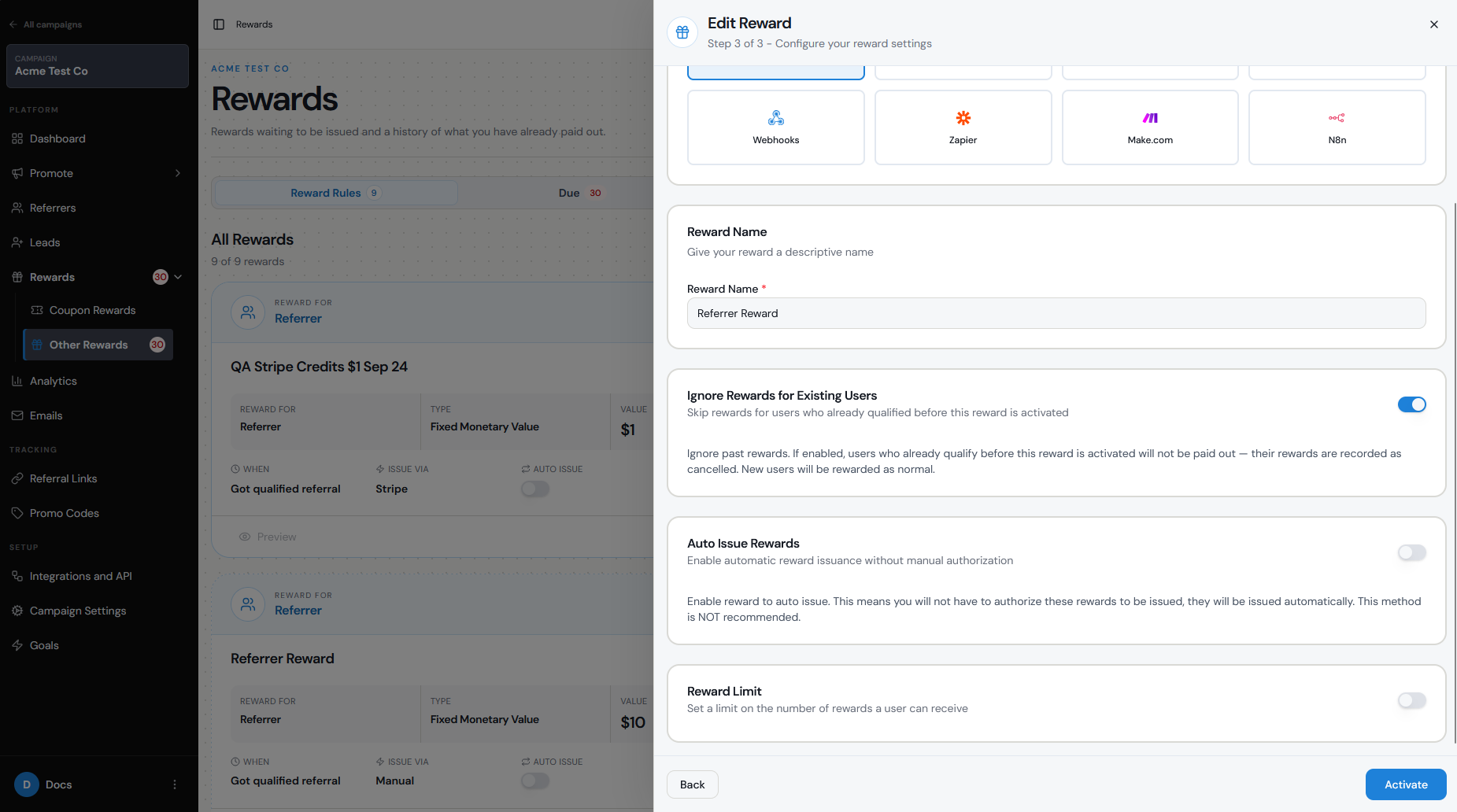 Can I Delay a Reward After a Referral Converts?
