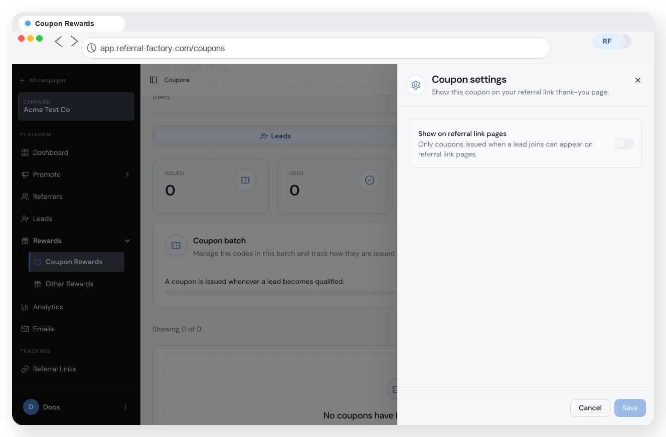 How To Set Up and Use Coupon Rewards in Referral Factory