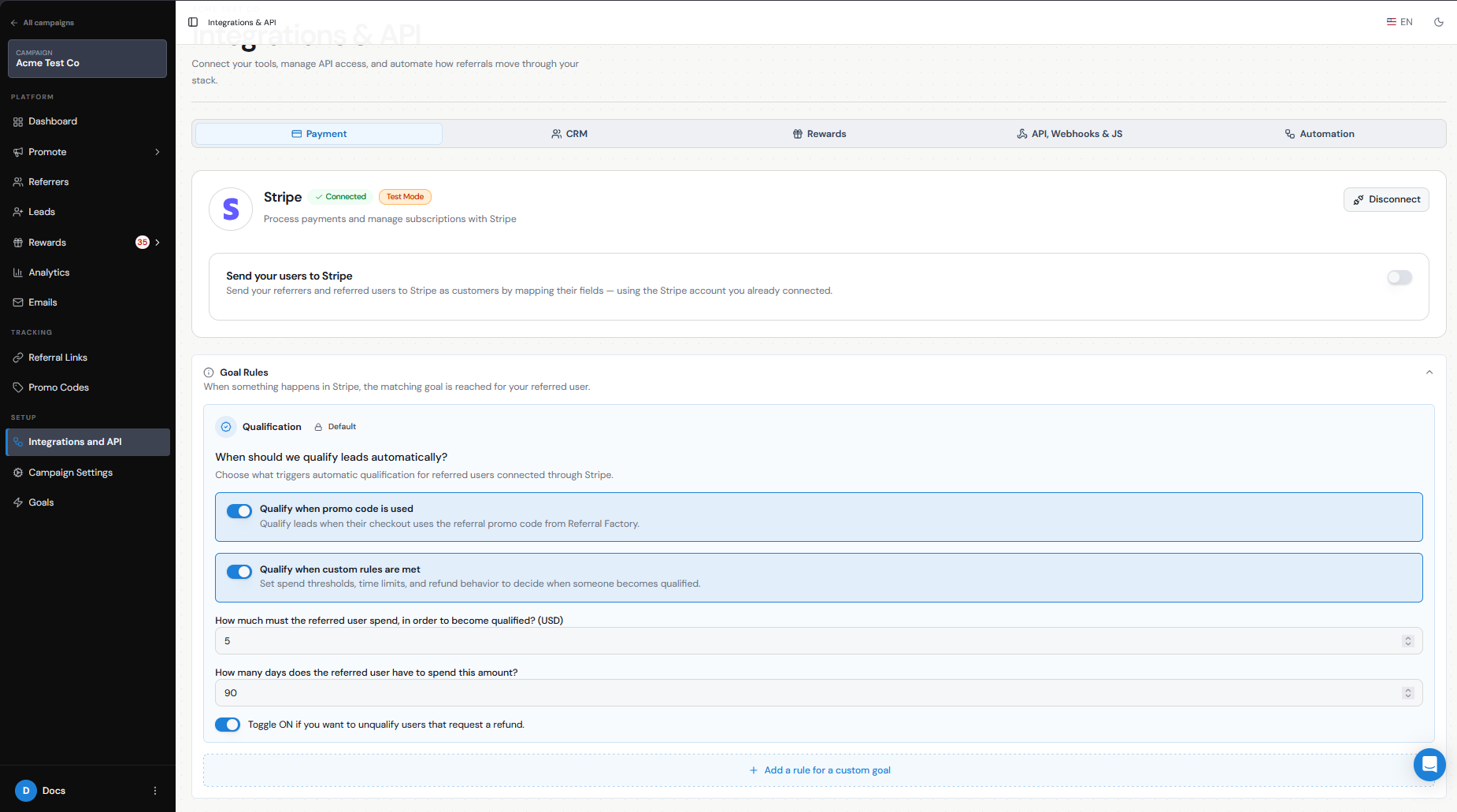 What happens if the Stripe payment is later refunded/cancelled?