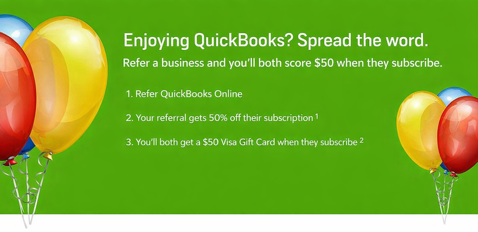QuickBooks referral program screenshot