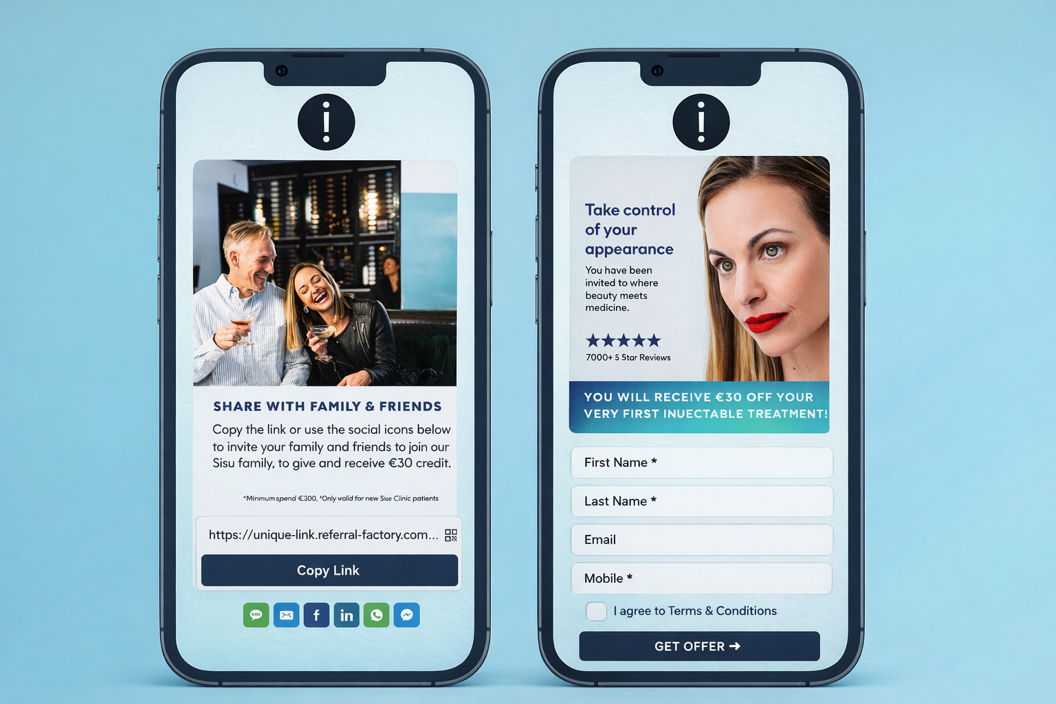 Sisu Clinic referral program screenshot