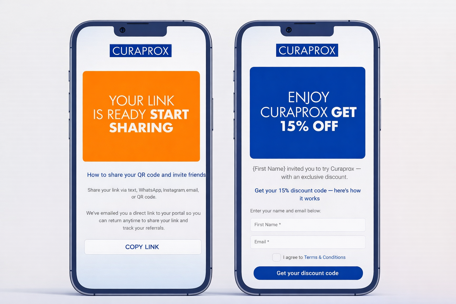 Curaprox referral program screenshot