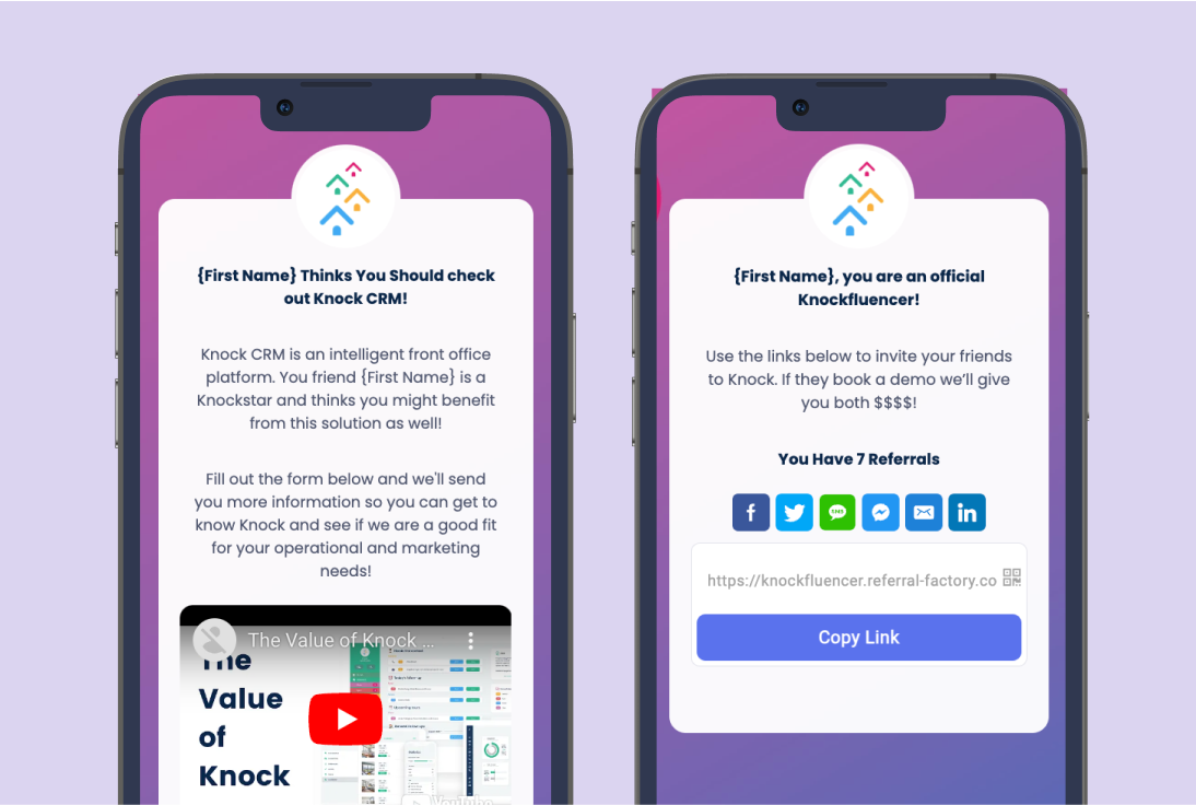 Knock CRM referral program