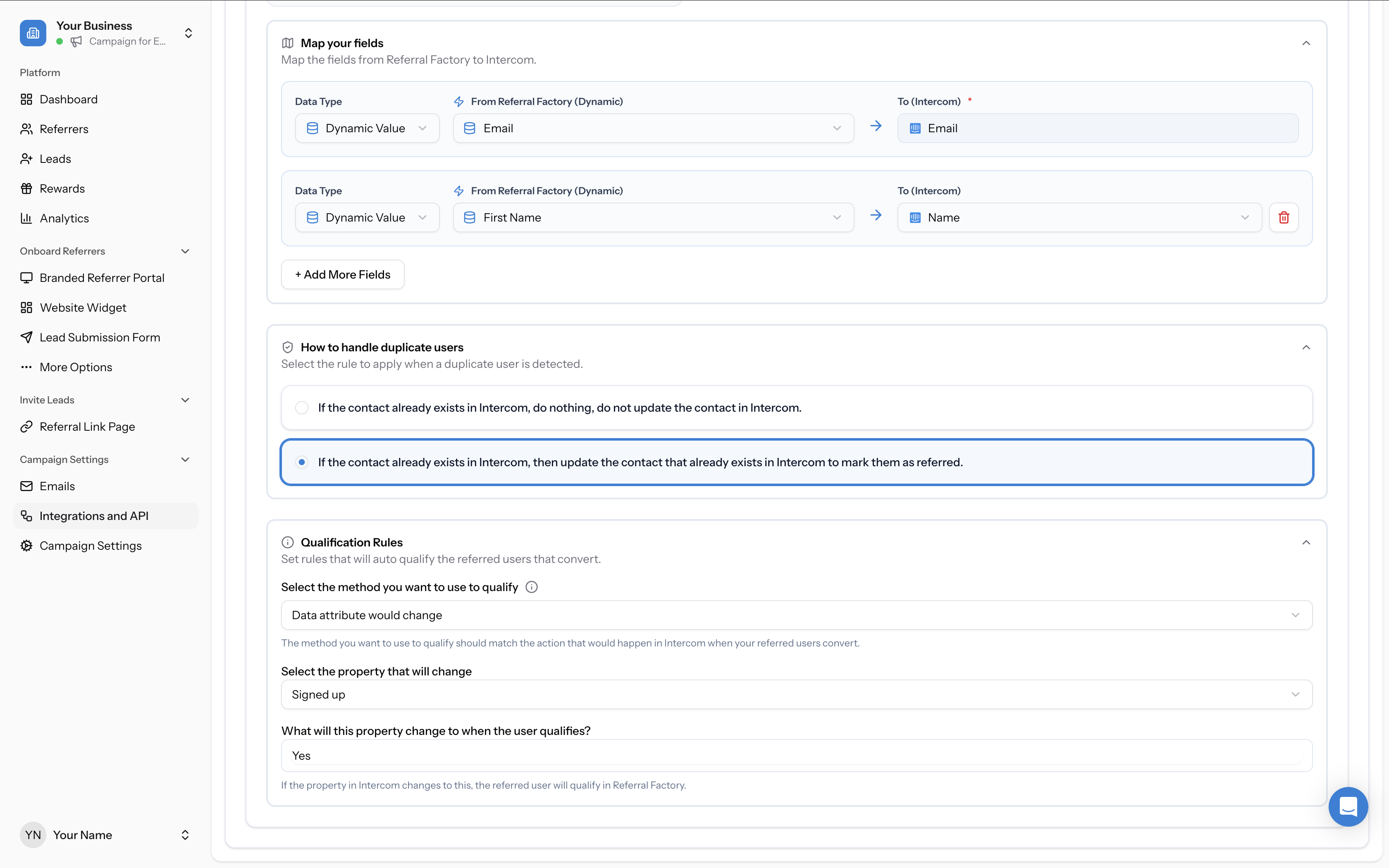 Completed qualification rule with property "Signed up" and value "Yes"