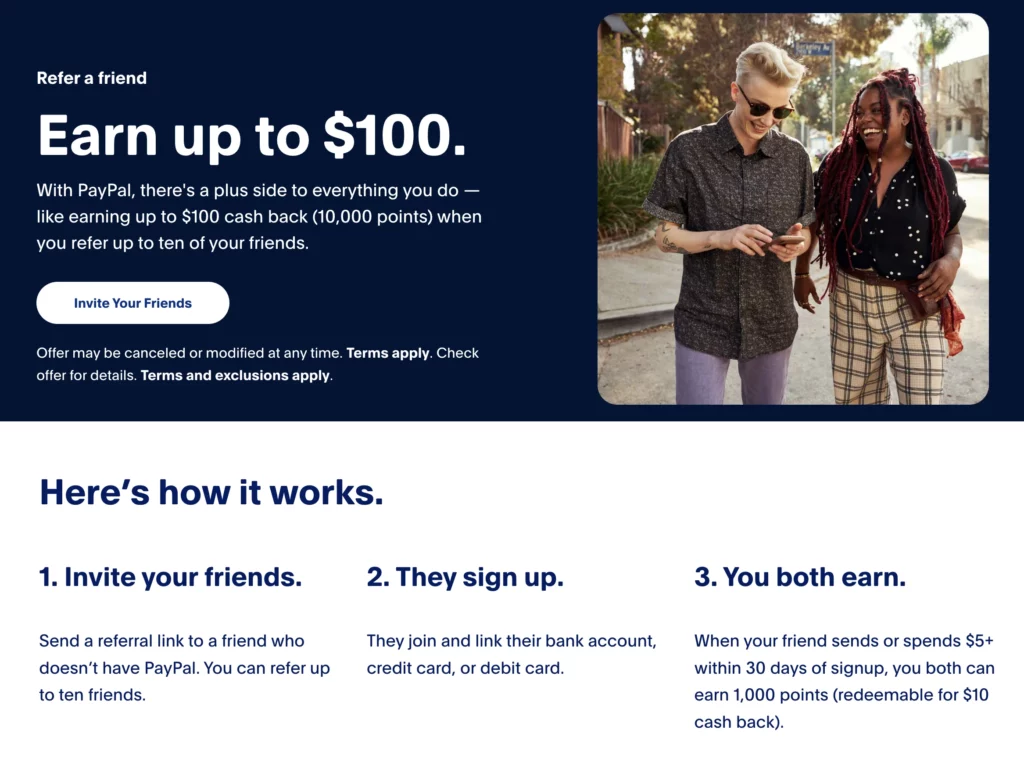 best referral program example paypal earn up to 100 how it works 