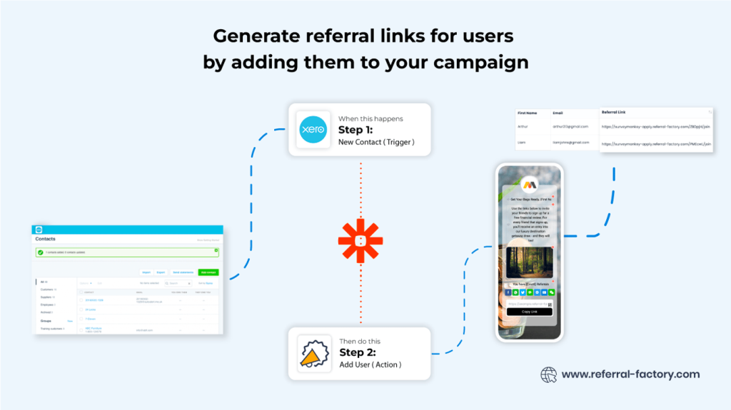 add users to your referral campaign via zapier