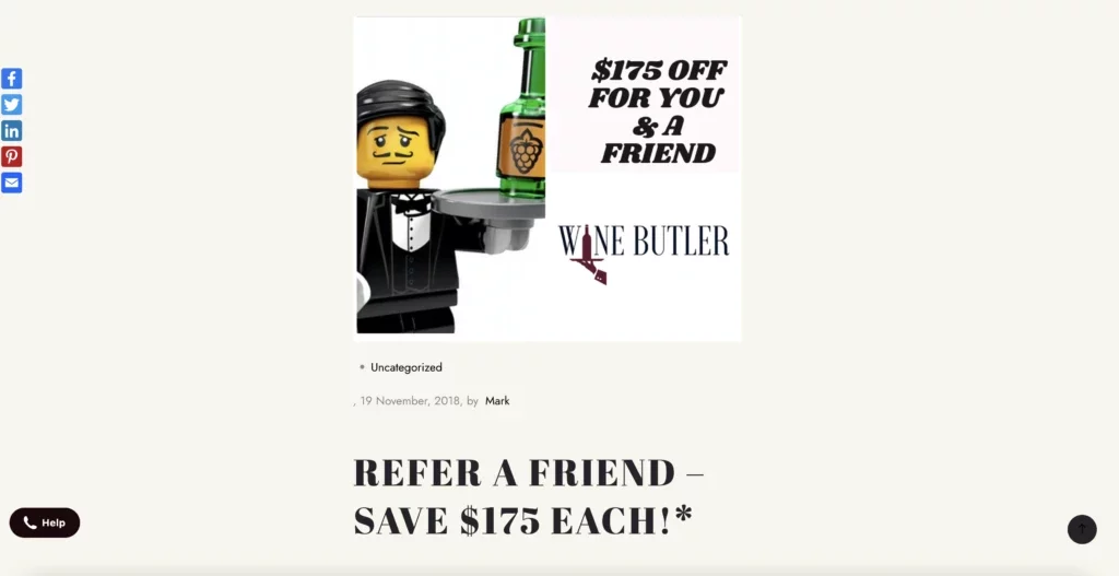 wine shop business referral program example refer a friend earn rewards referral factory