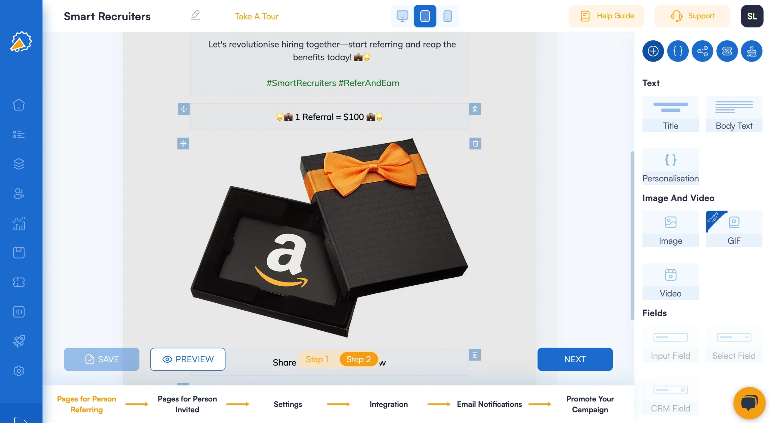 referral program rewards example amazon gift card