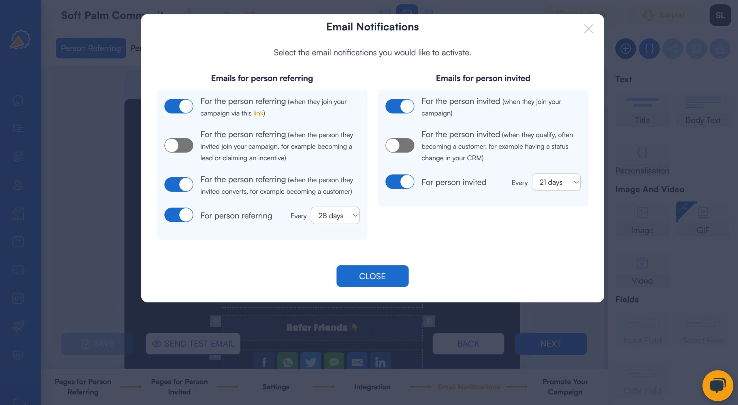 automatic email notifications referral factory discord referral program builder