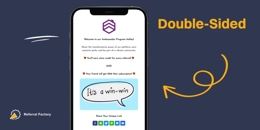 double sided referral program referral rewards win-win 