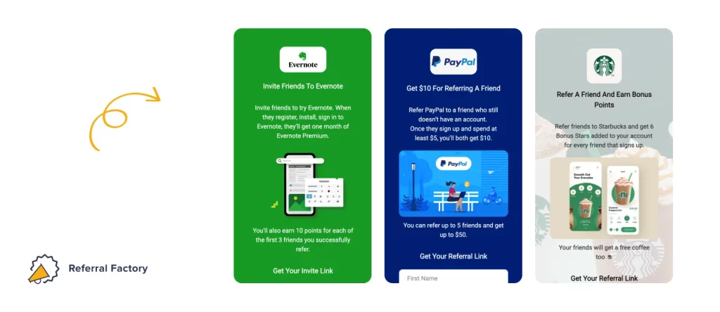 examples of famous client referral programs evernote referral program paypal referral program starbucks referral program