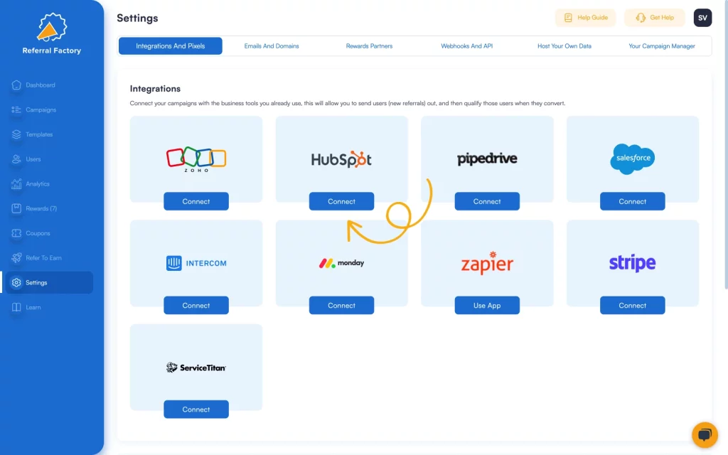 referral software integrations referral factory
