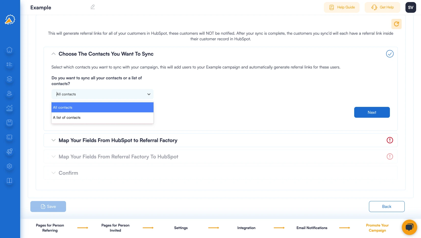 sync hubspot contacts to generate referral links referral marketing software integration with hubspot