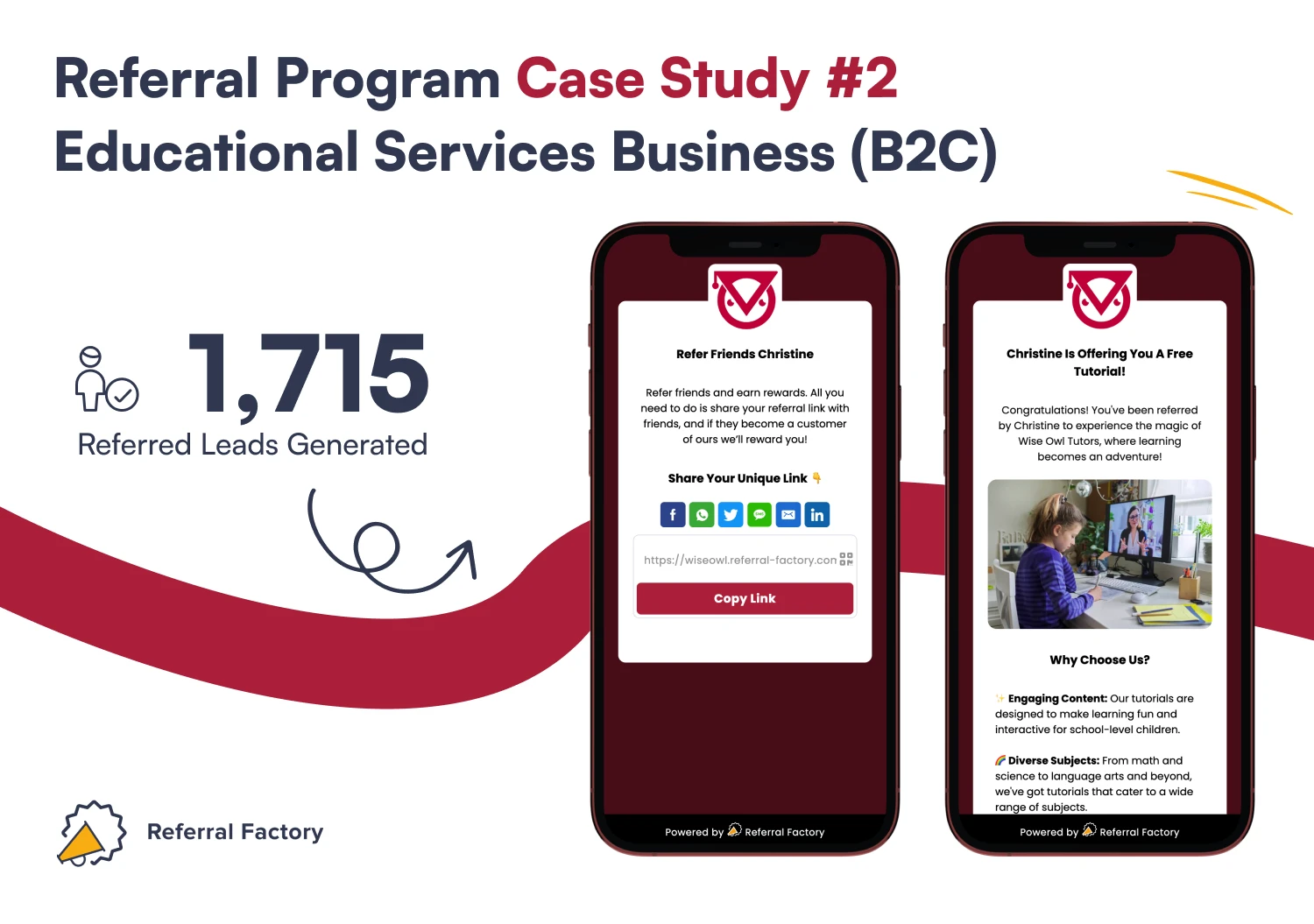 referral program case study educational services business referral factory