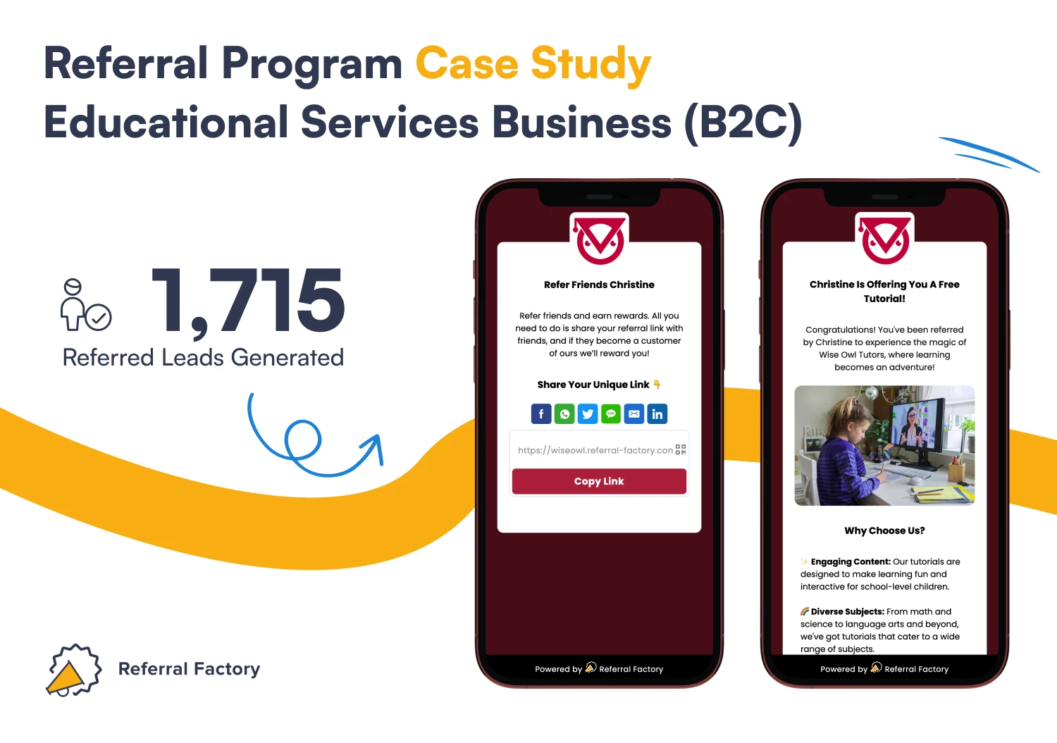 case study referred leads generated educational services business