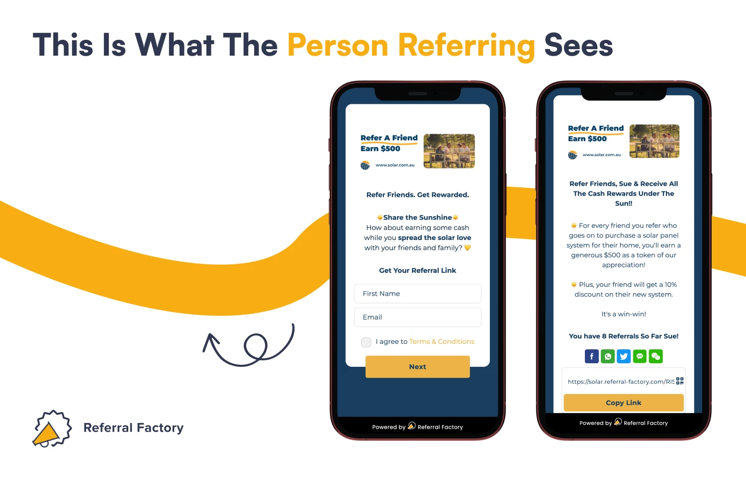 solar referral program pages for the person referring