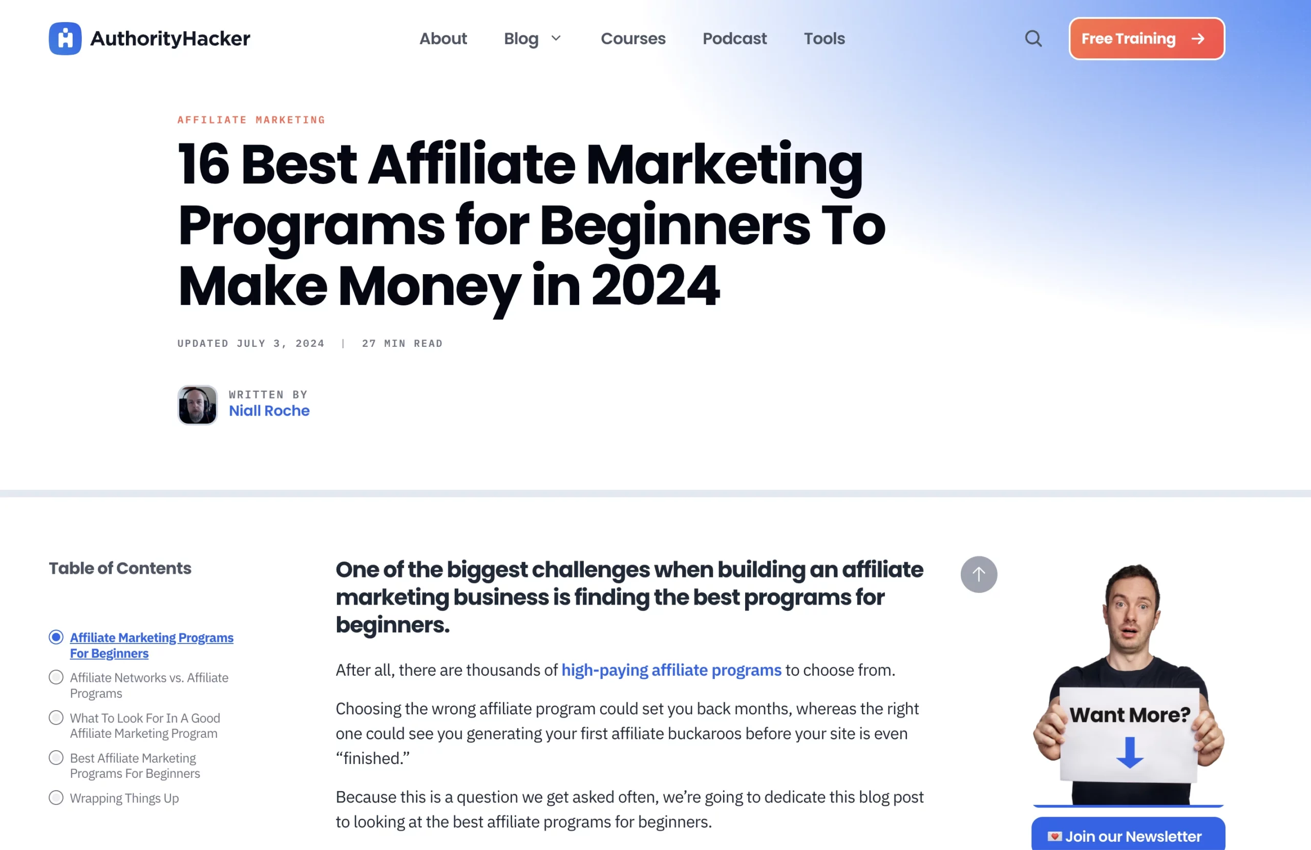 blog post best affiliate marketing programs authority hacker