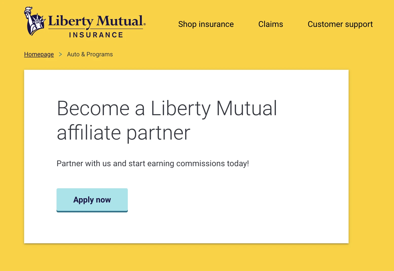 liberty mutual insurance affiliate marketing program