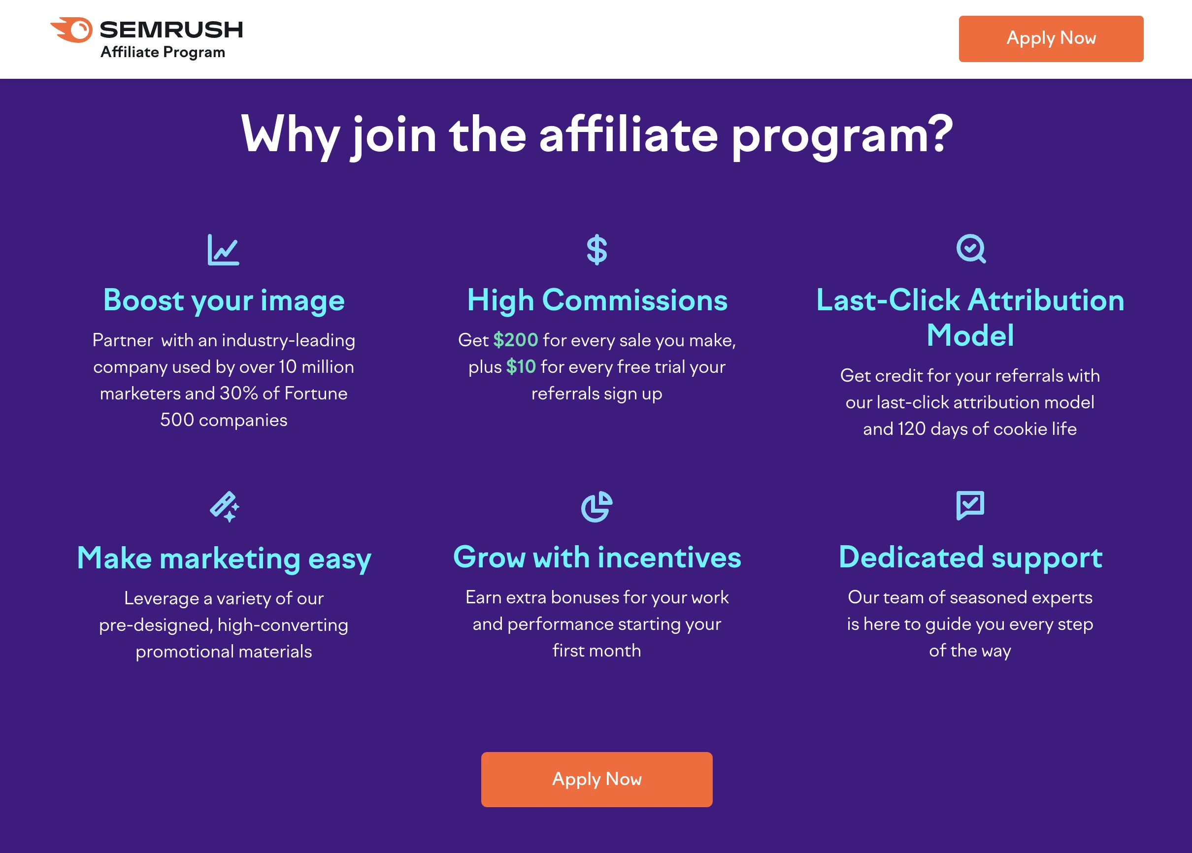 semrush saas affiliate marketing program why join the affiliate program webpage affiliate recruitment