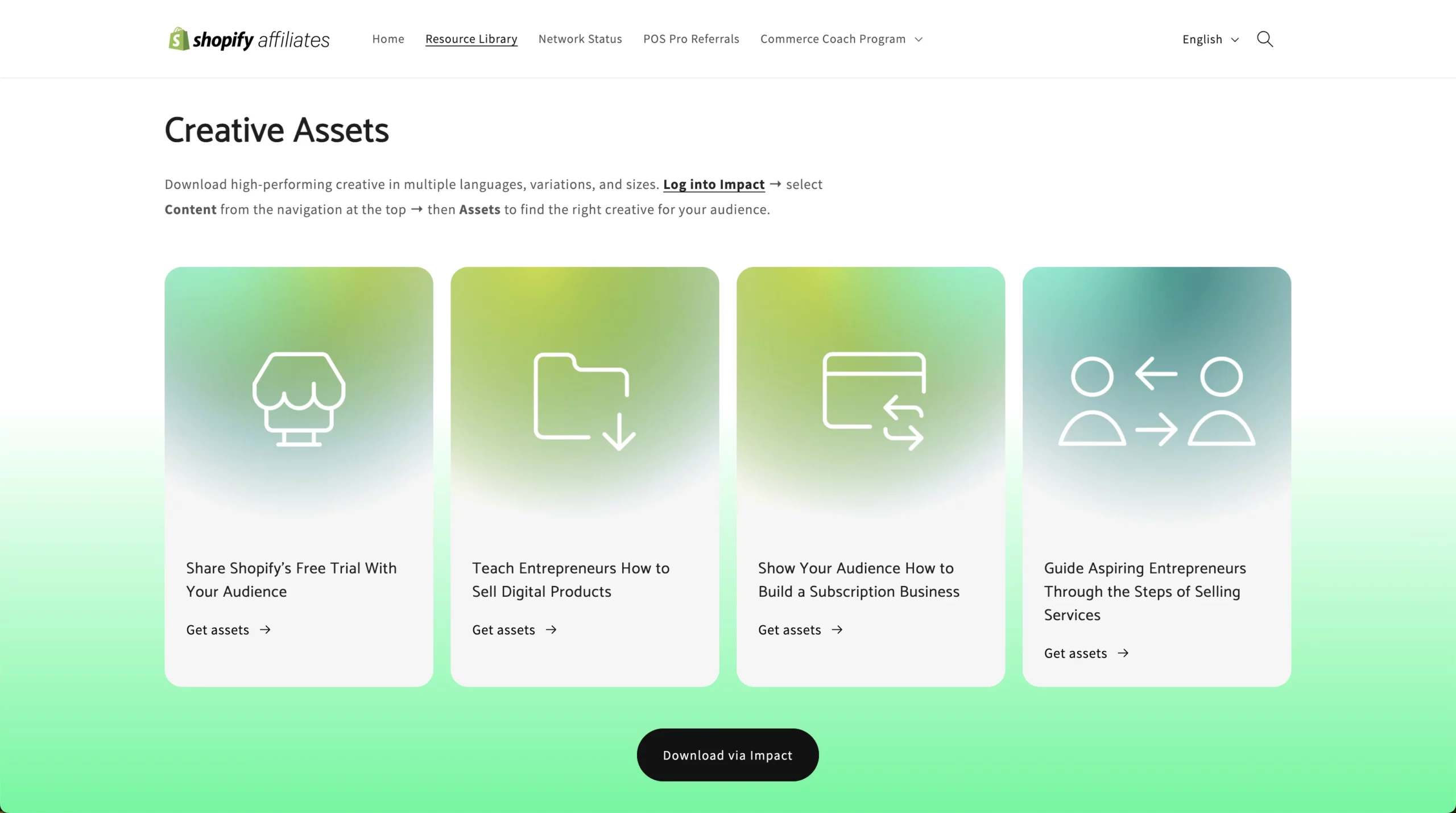 shopify affiliate resources creative assets