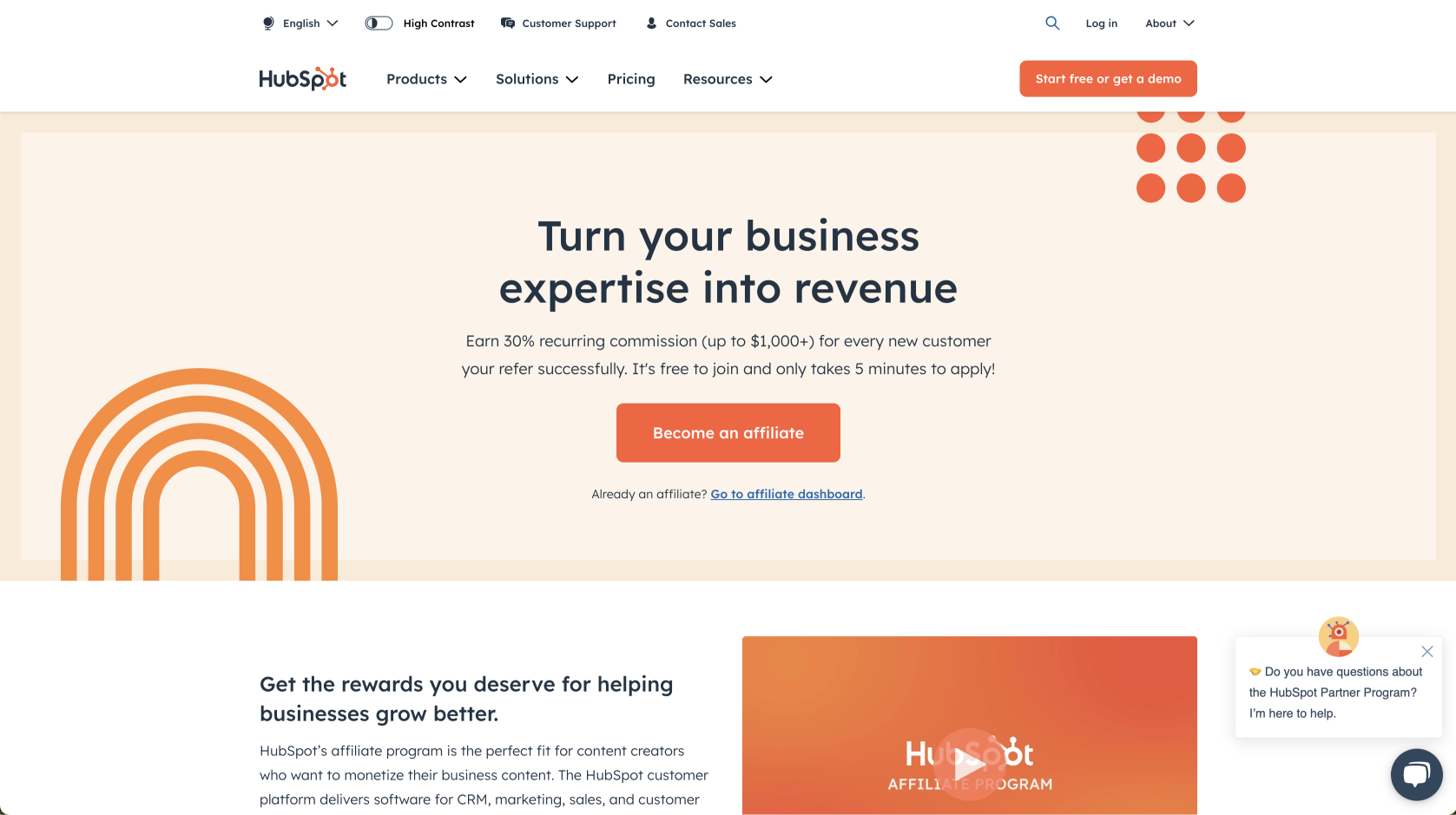 hubspot affiliate program