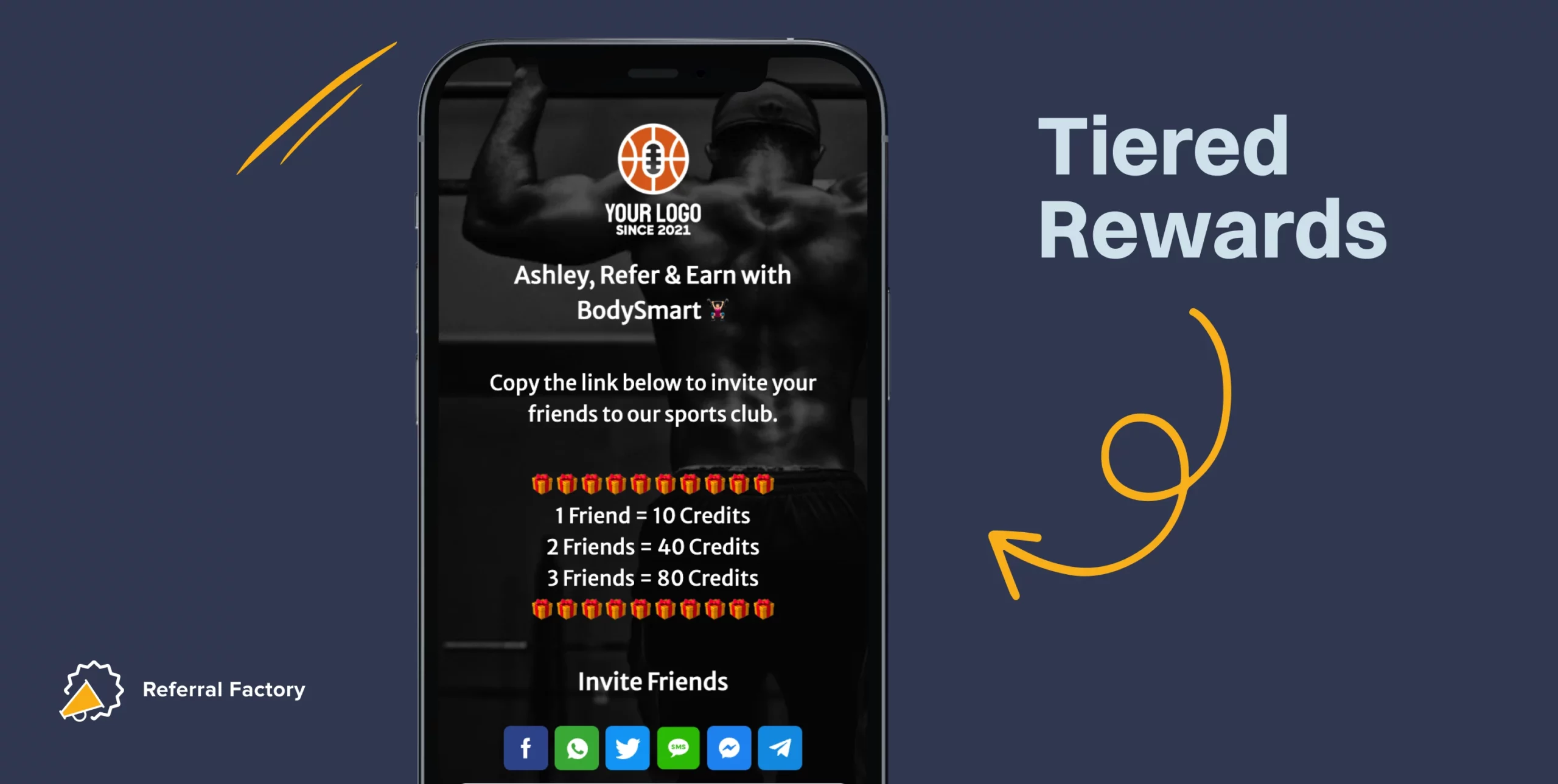 tiered referral rewards milestone targets stacked rewards