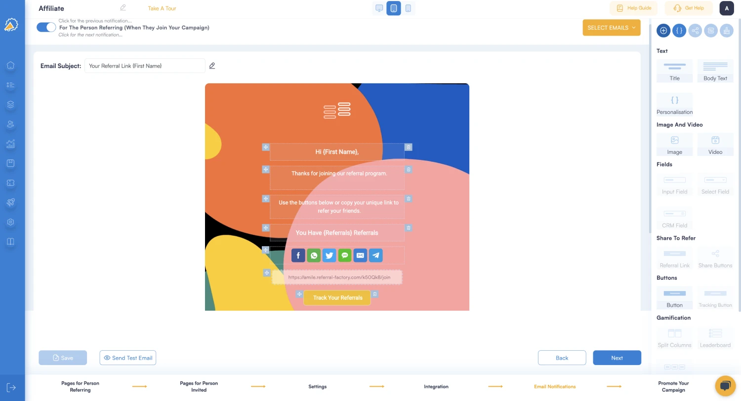 referral factory no-code affiliate software campaign builder custom affiliate dashboard 