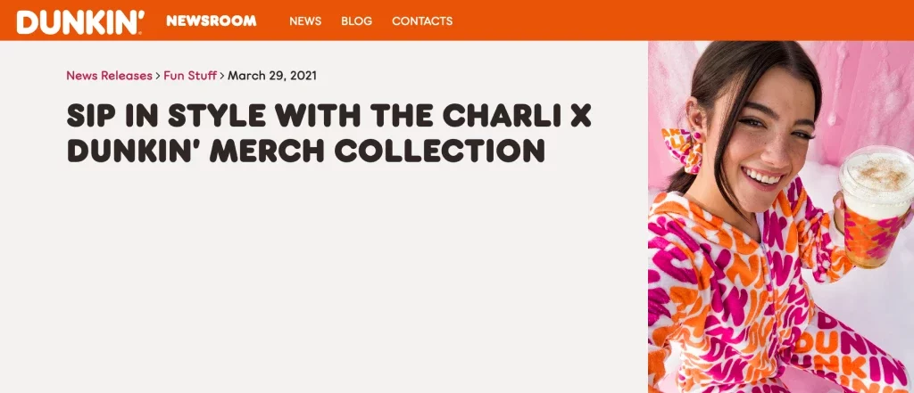 dunkin donuts influencer marketing case study charli x