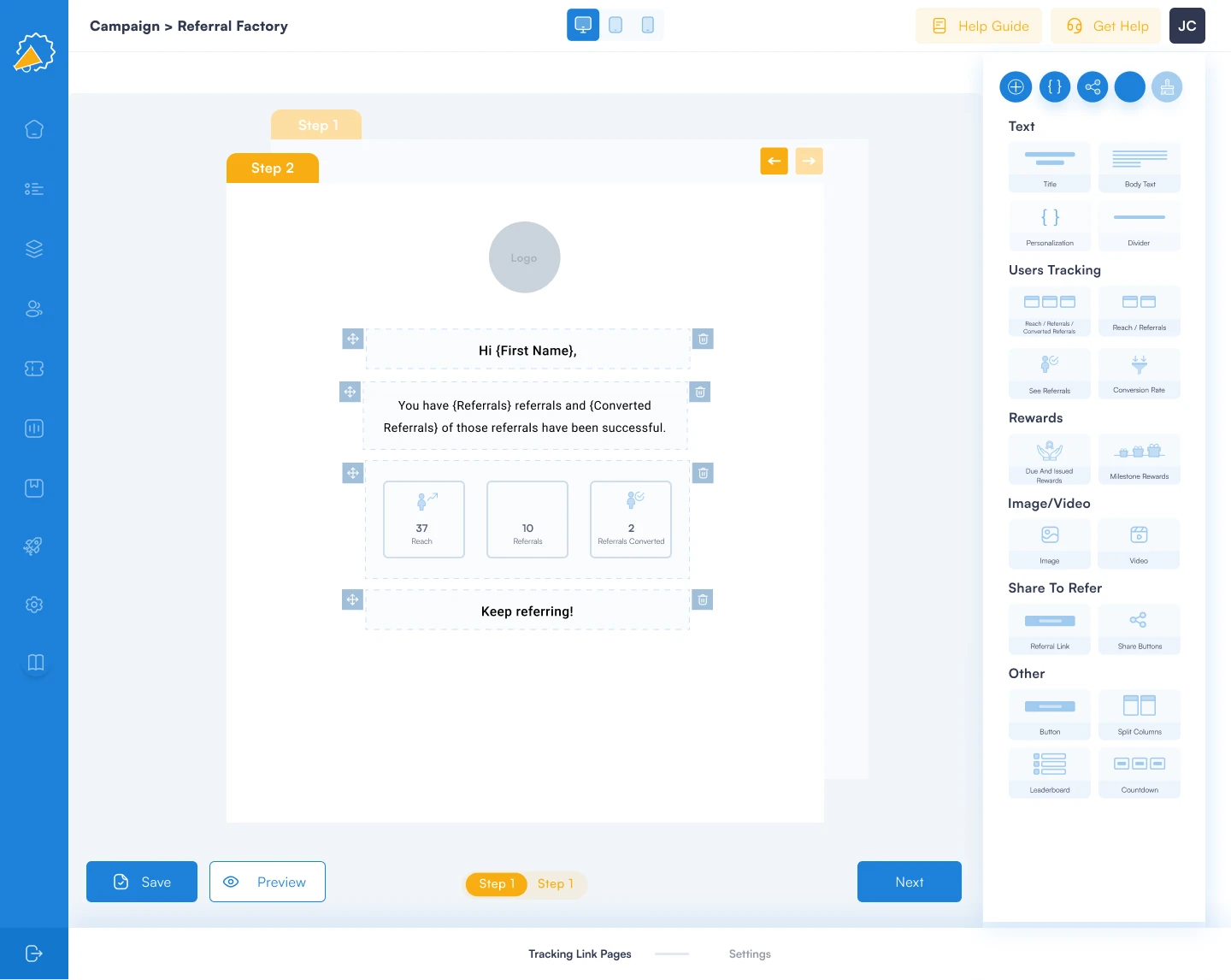 build influencer tracking dashboard
