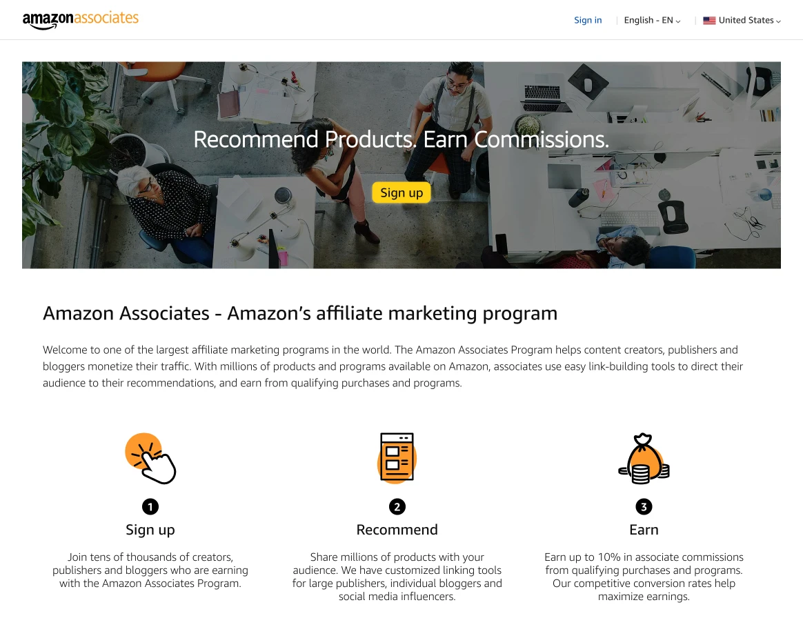 amazon associates affiliate program example