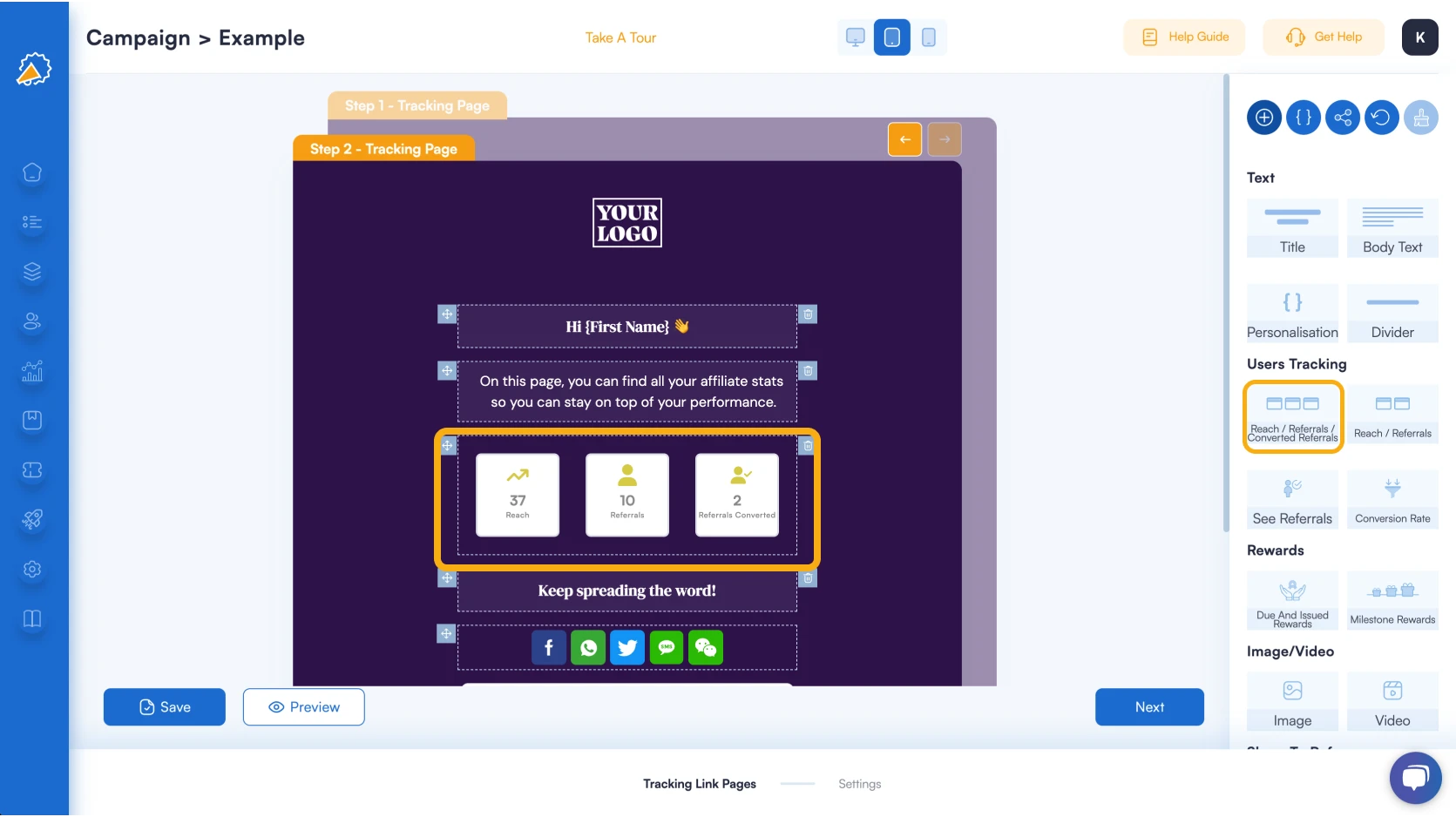 affiliate dashboard builder no code software metrics tracking