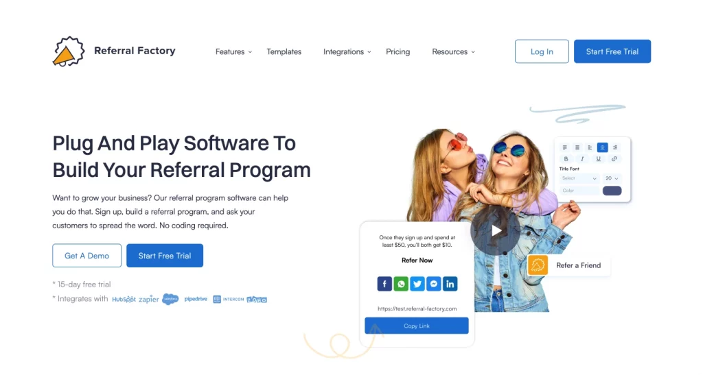 referral marketing software b2b referral program builder referral factory
