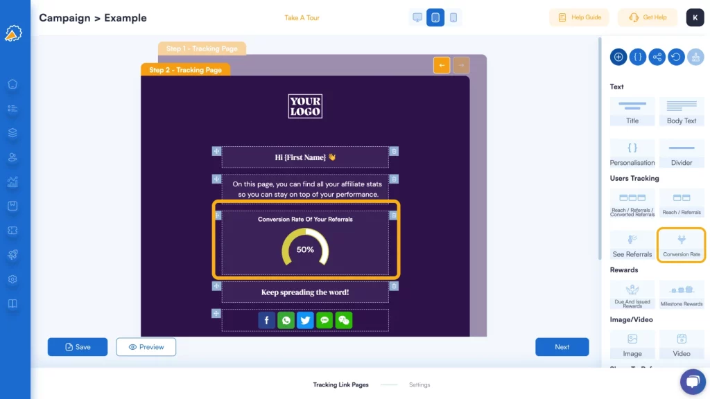 affiliate partner tracking page builder referral factory marketing software conversion rate
