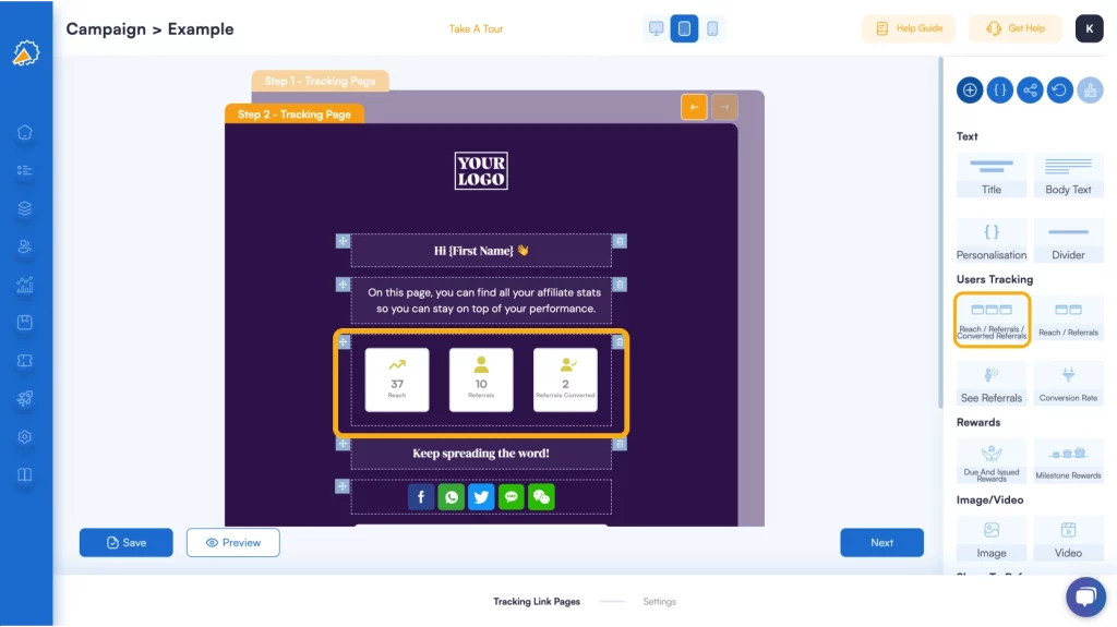 affiliate partner tracking page builder referral factory marketing software metrics
