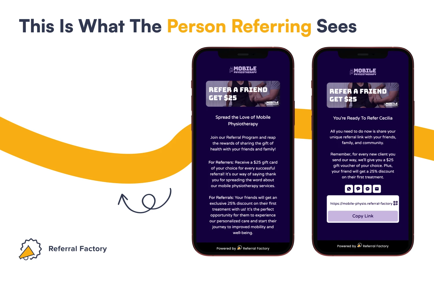 healthcare smb referral program pages for person referring