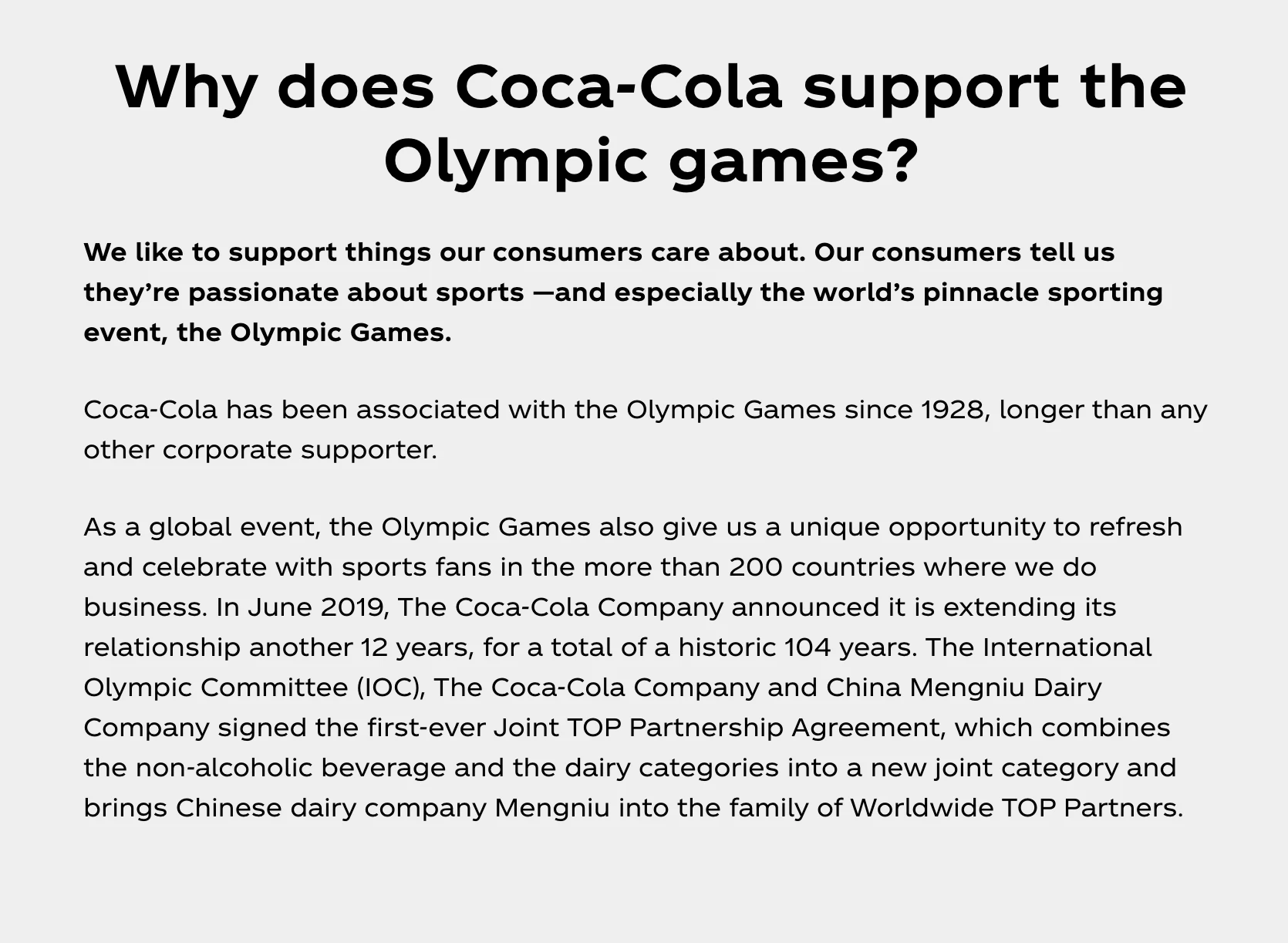 marketing partners coca cola olympic games example 