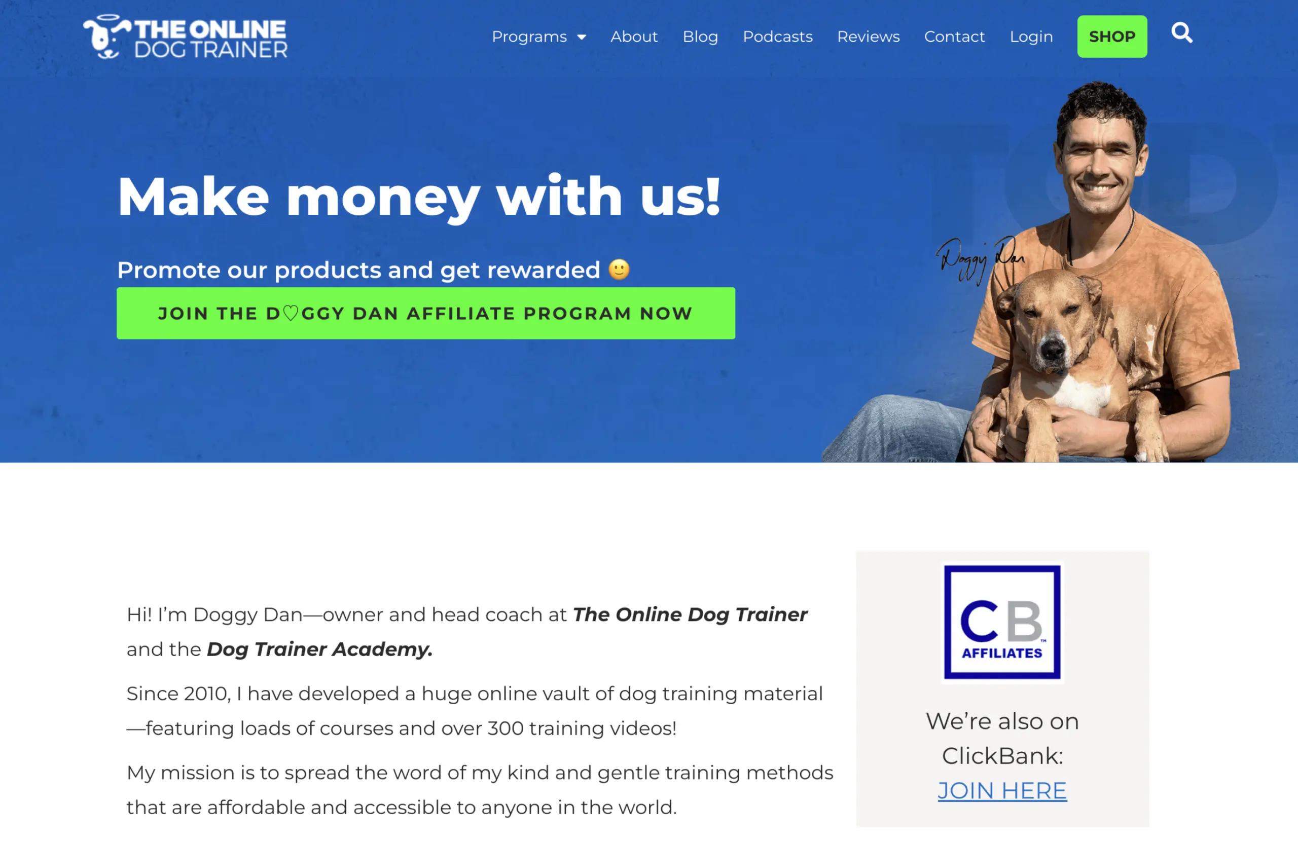 the online dog trainer affiliate program