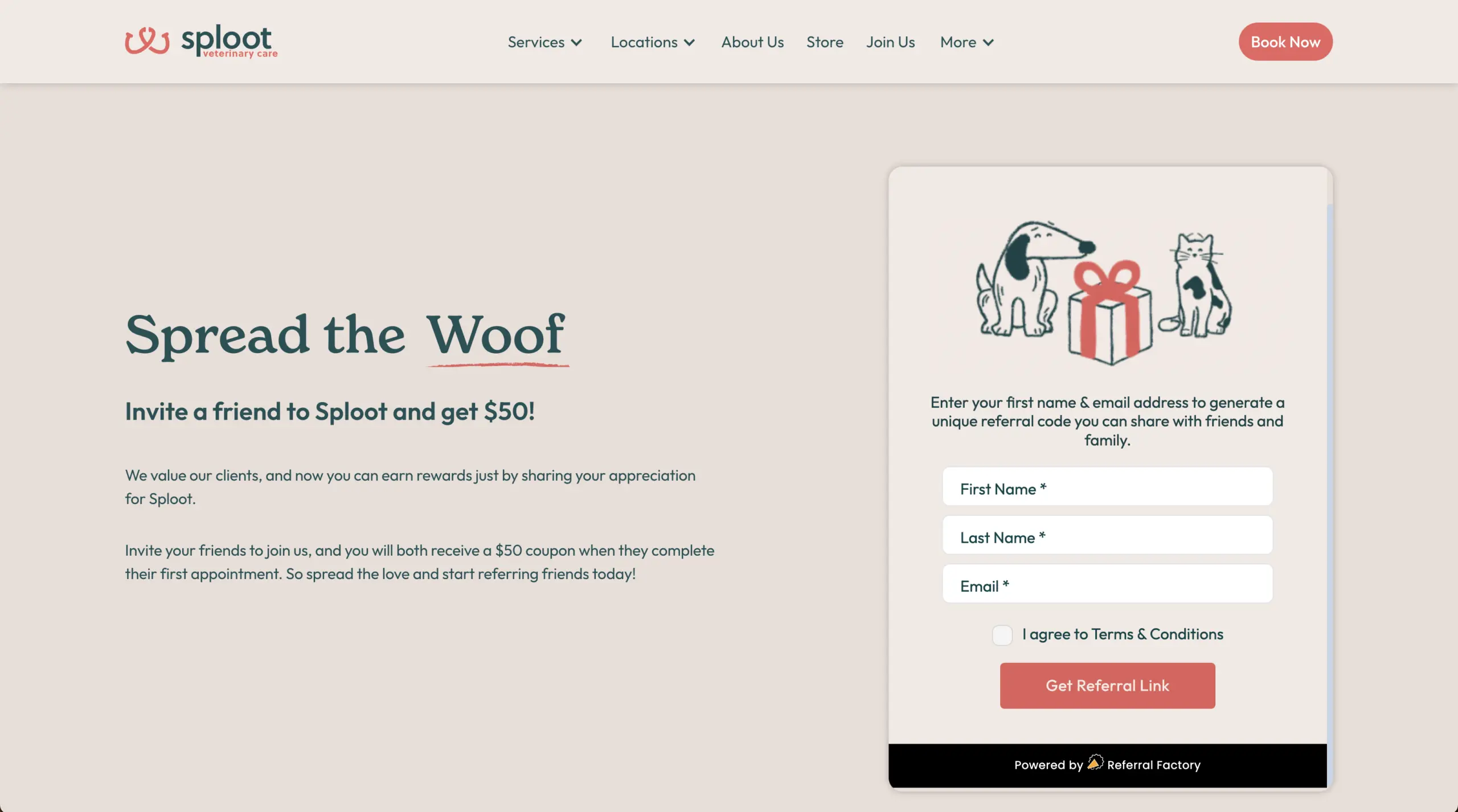 sploot pet referral program