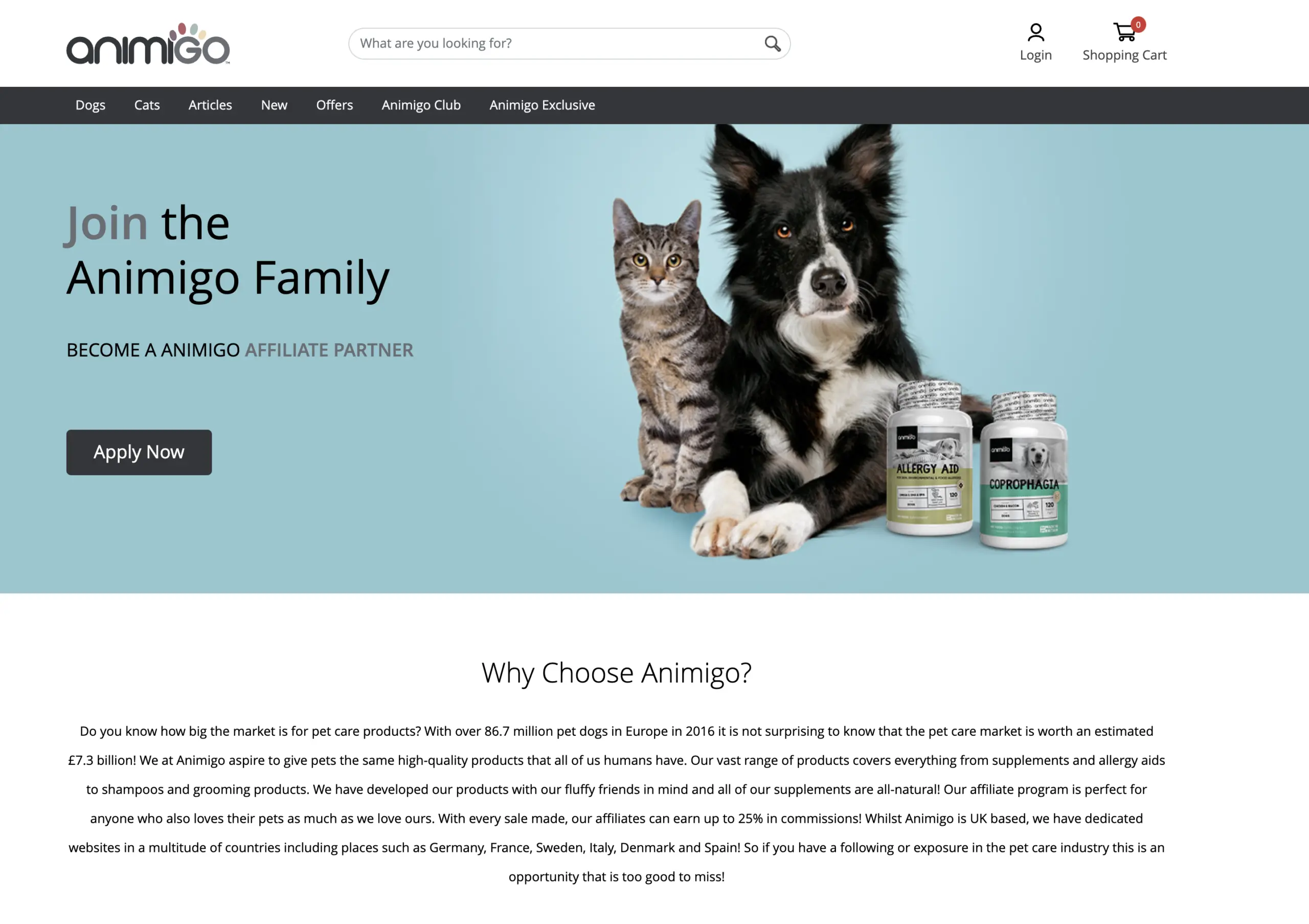 animigo pet affiliate partner programme