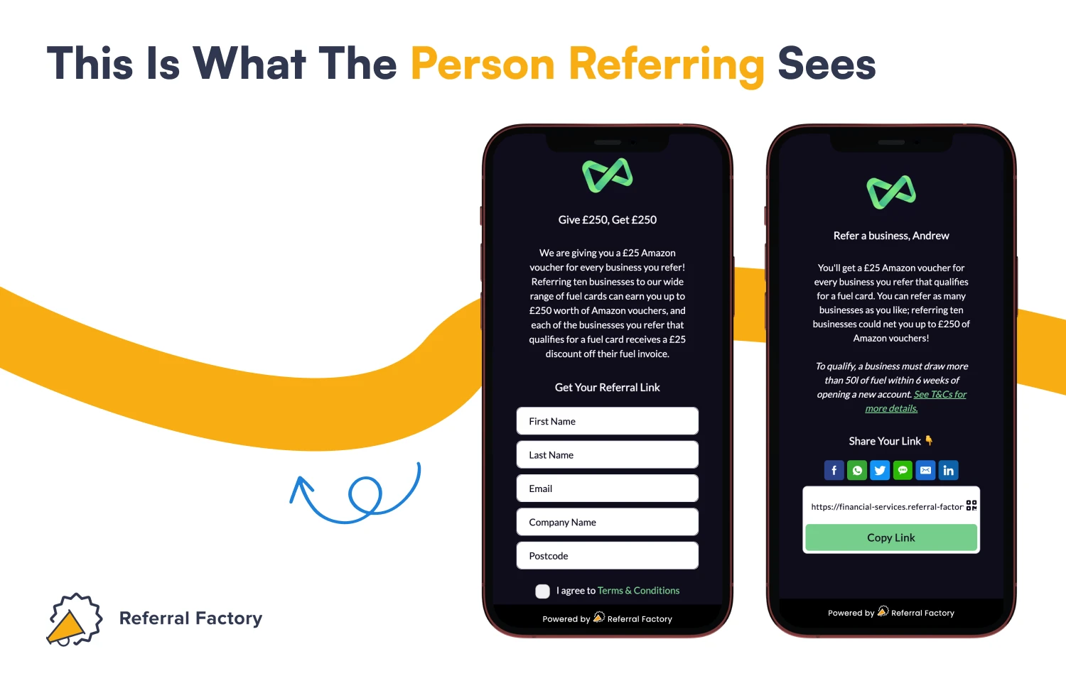 b2b case study pages for person referring financial services business