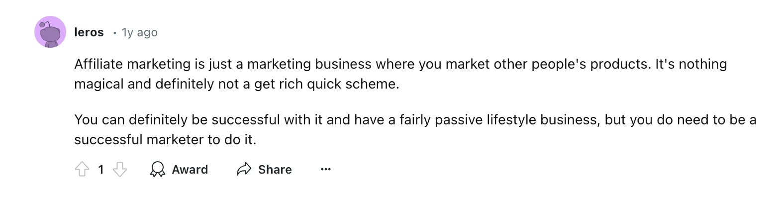 reddit is affiliate marketing worth it leros 